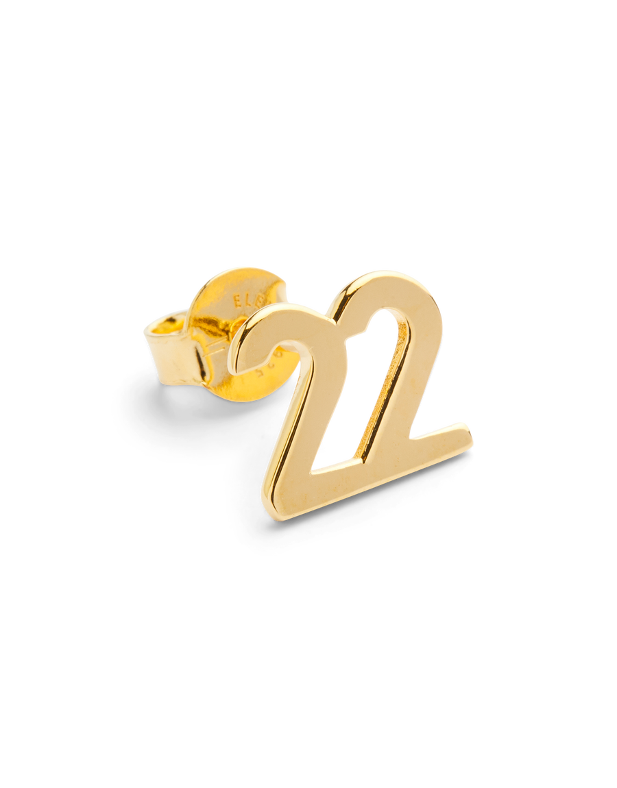BIG NUMBER STUDS PURE 18K GOLD - 22