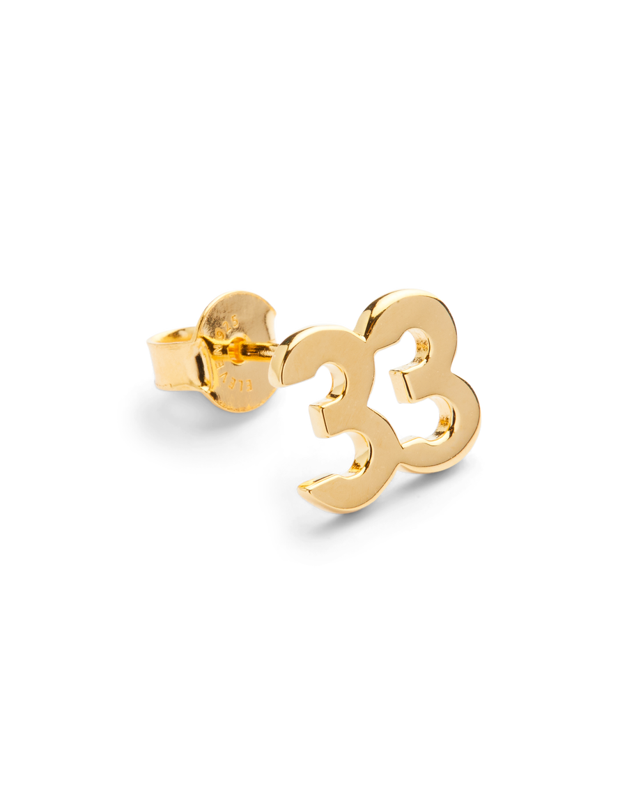BIG NUMBER STUDS PURE 18K GOLD - 33