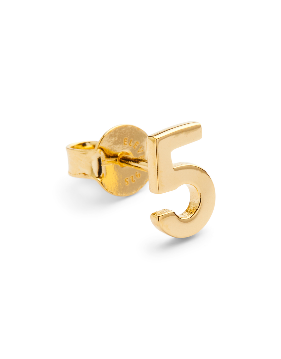 BIG NUMBER STUDS PURE 18K GOLD - 5