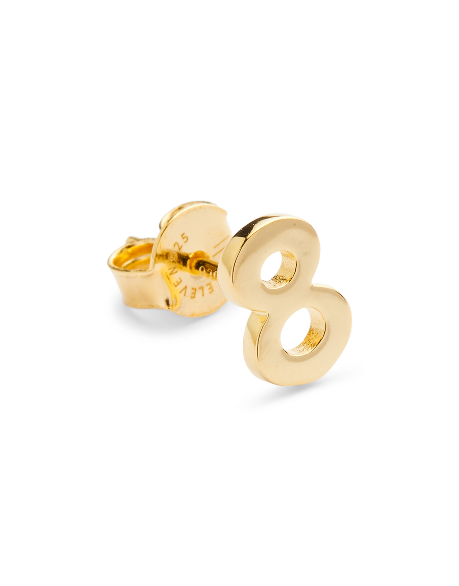 BIG NUMBER STUDS PURE 18K GOLD - 8