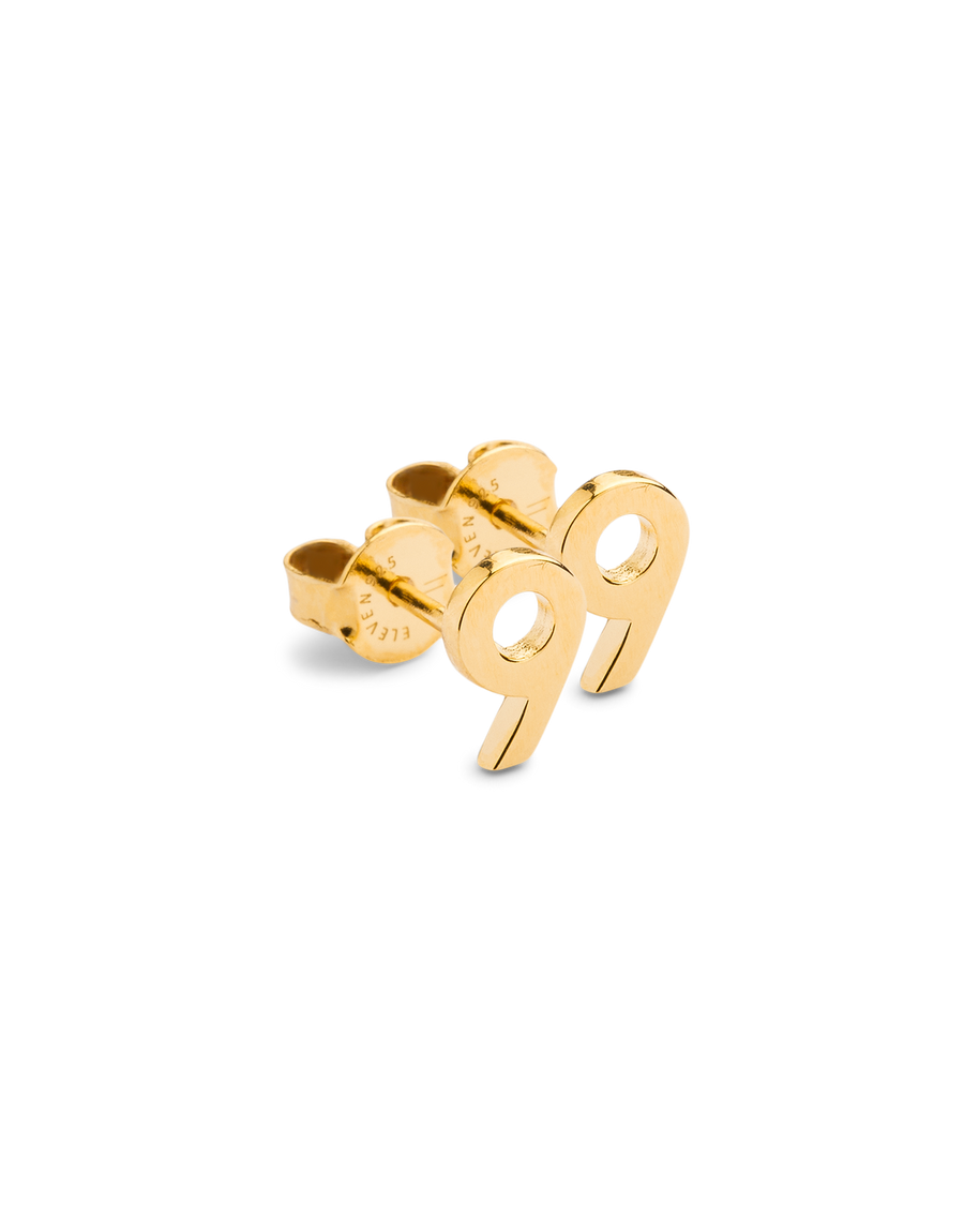 BIG NUMBER STUDS PURE 18K GOLD - 9