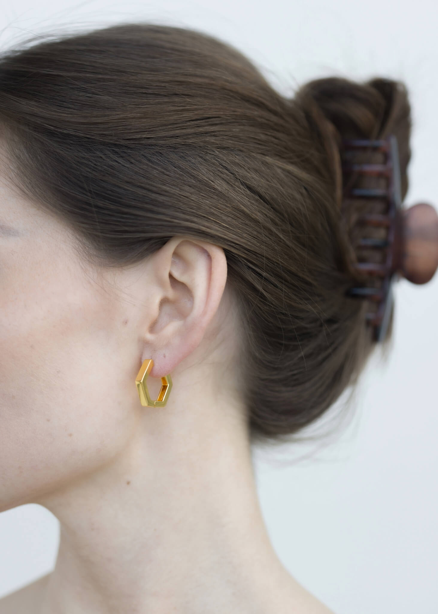 HEXAGON HOOPS GOLD L