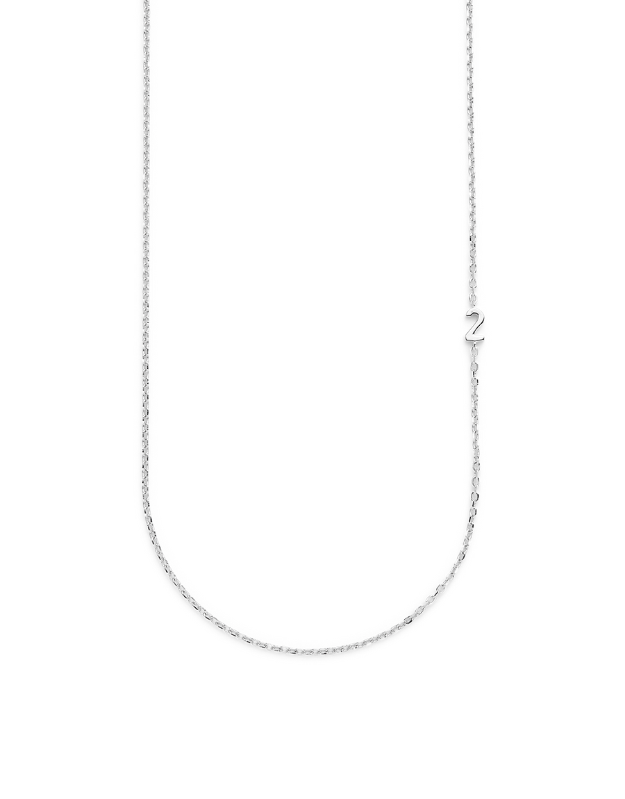 SMALL NUMBER NECKLACE SILVER 40L - 2