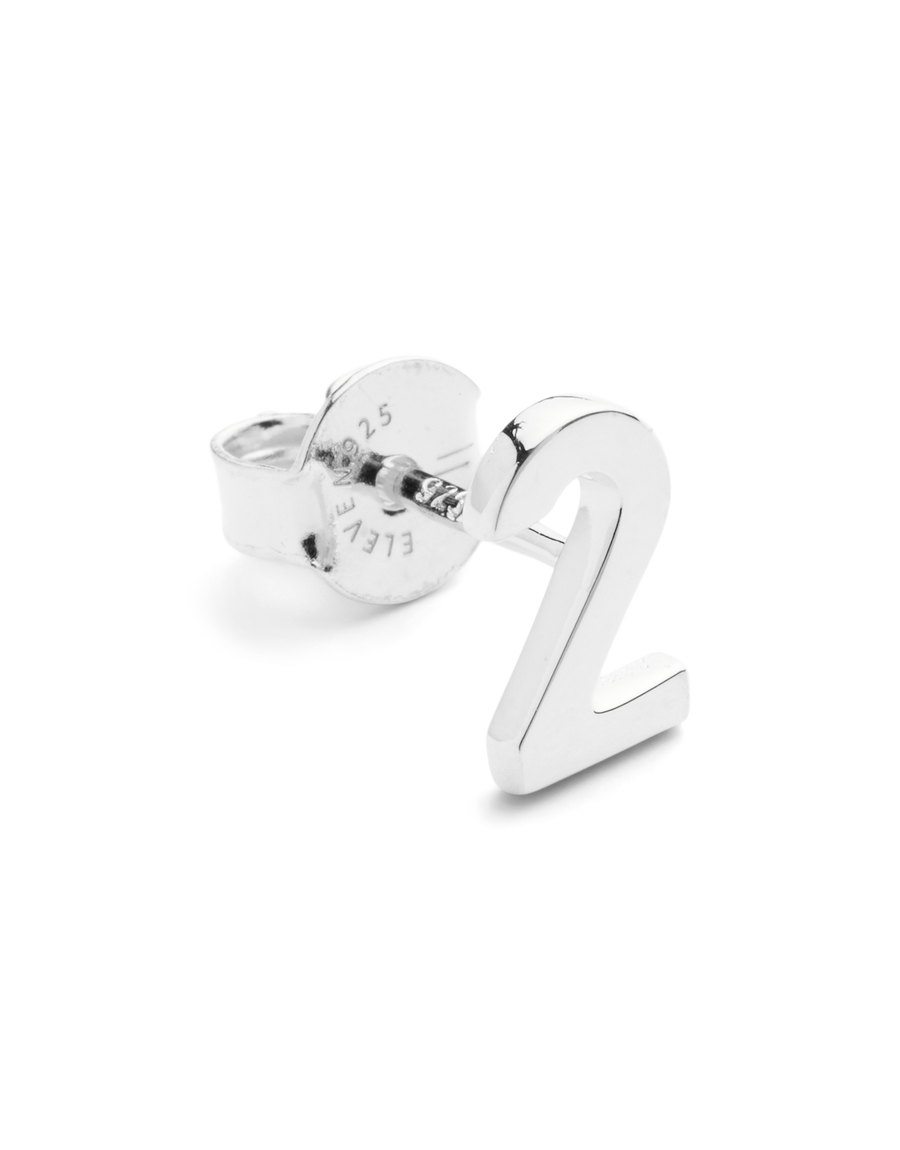 BIG NUMBER STUDS SILVER - 2