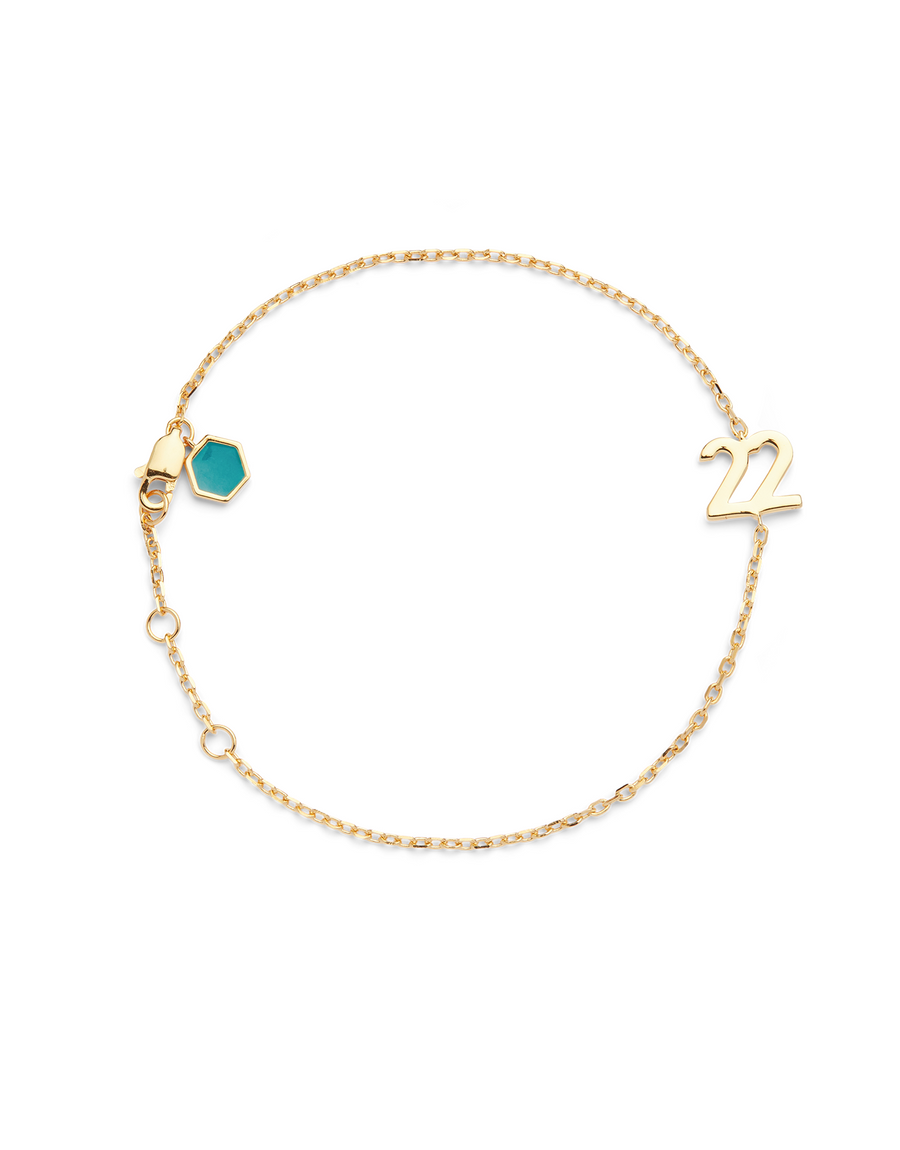 BIG NUMBER BRACELET PURE 18K GOLD  - 22