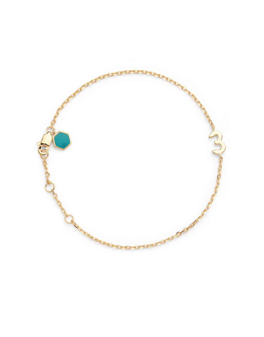 BIG NUMBER BRACELET PURE 18K GOLD  - 3