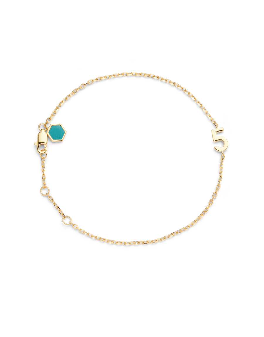 BIG NUMBER BRACELET PURE 18K GOLD  - 5