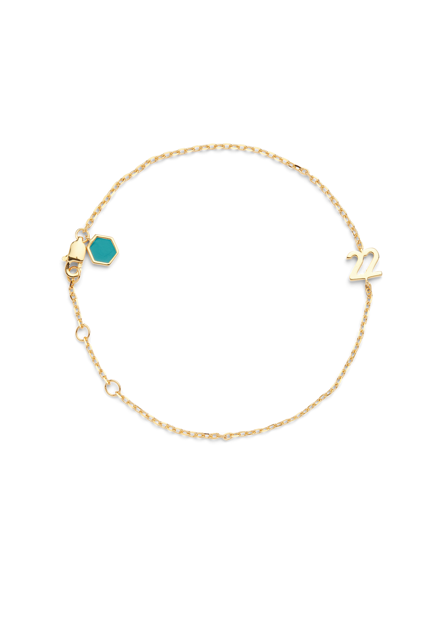 SMALL NUMBER BRACELET PURE 18K GOLD - 22