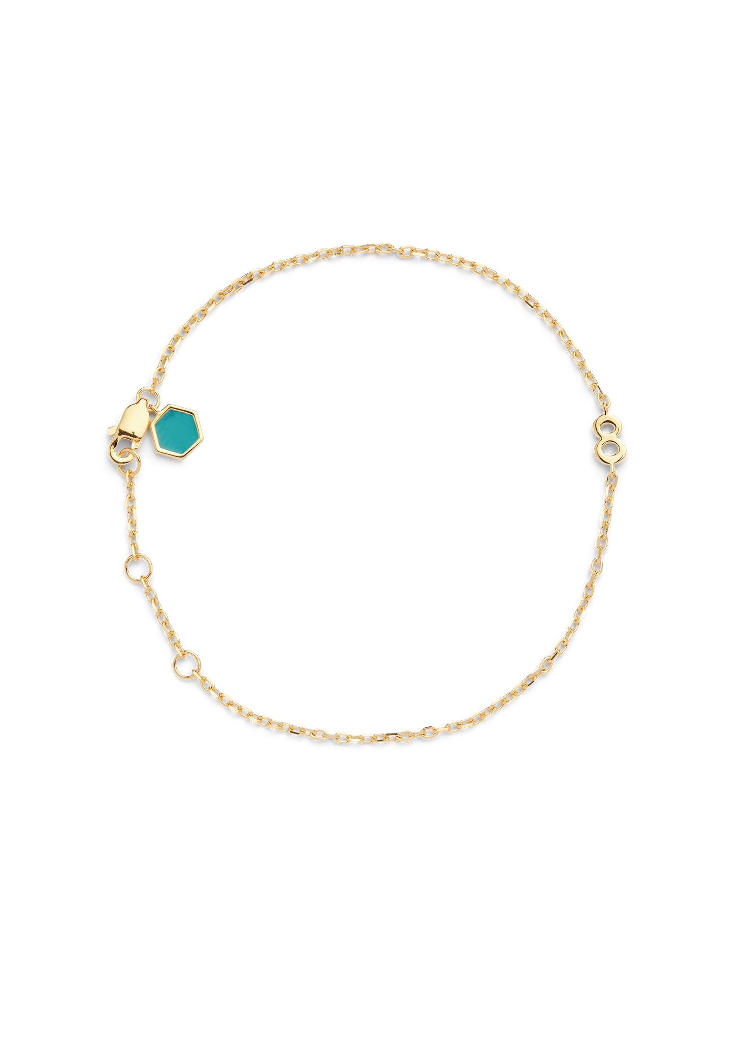 SMALL NUMBER BRACELET PURE 18K GOLD - 8