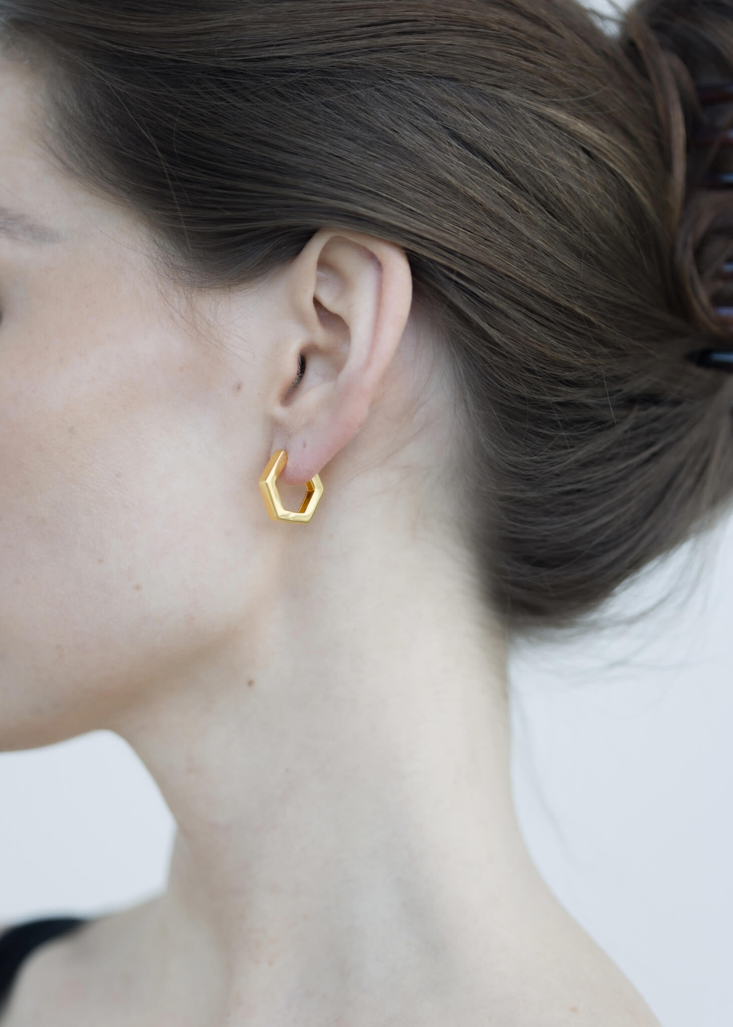 HEXAGON HOOPS GOLD M