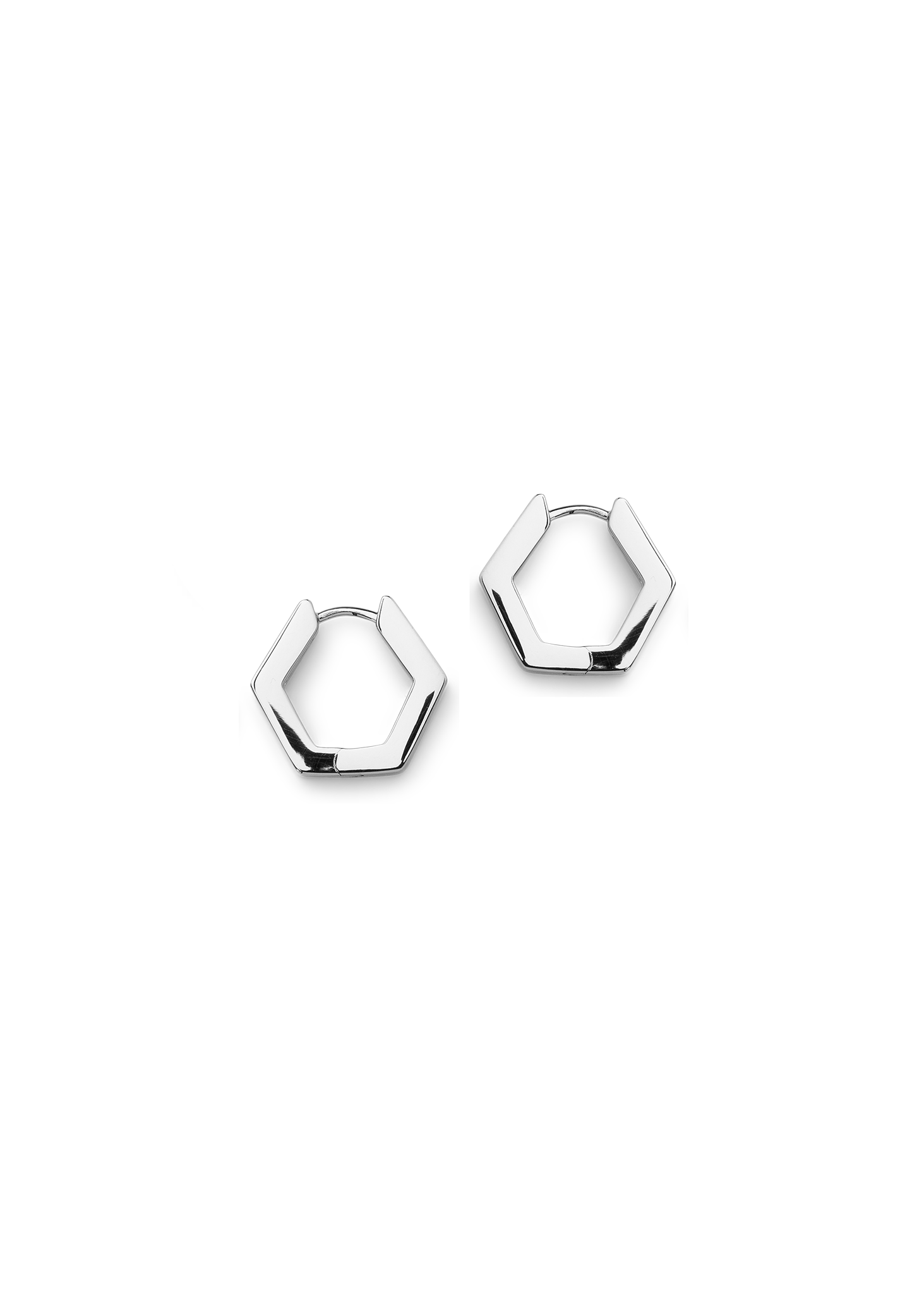 HEXAGON HOOPS SILVER M