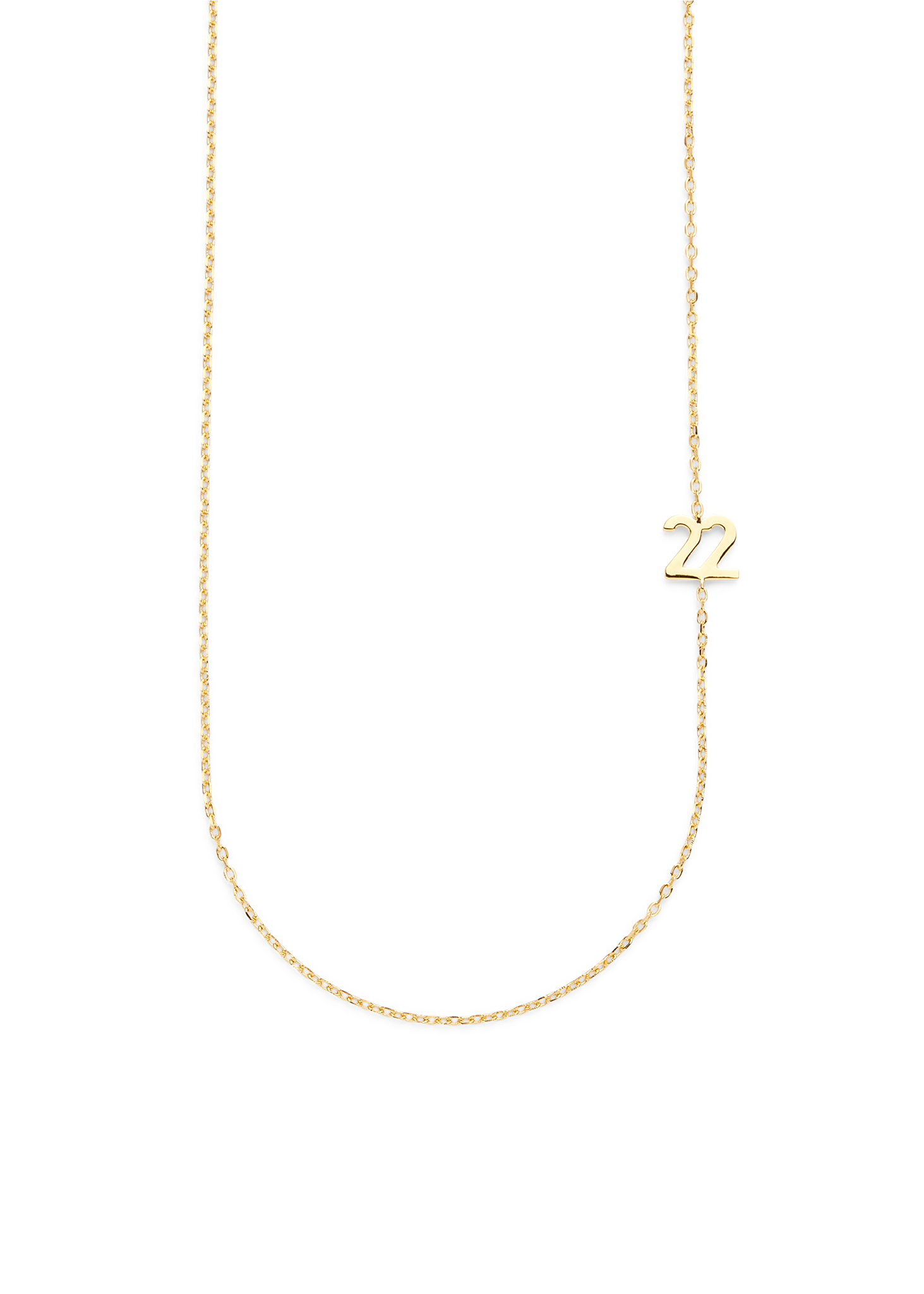 BIG NUMBER NECKLACE PURE 18K GOLD 50L - 22