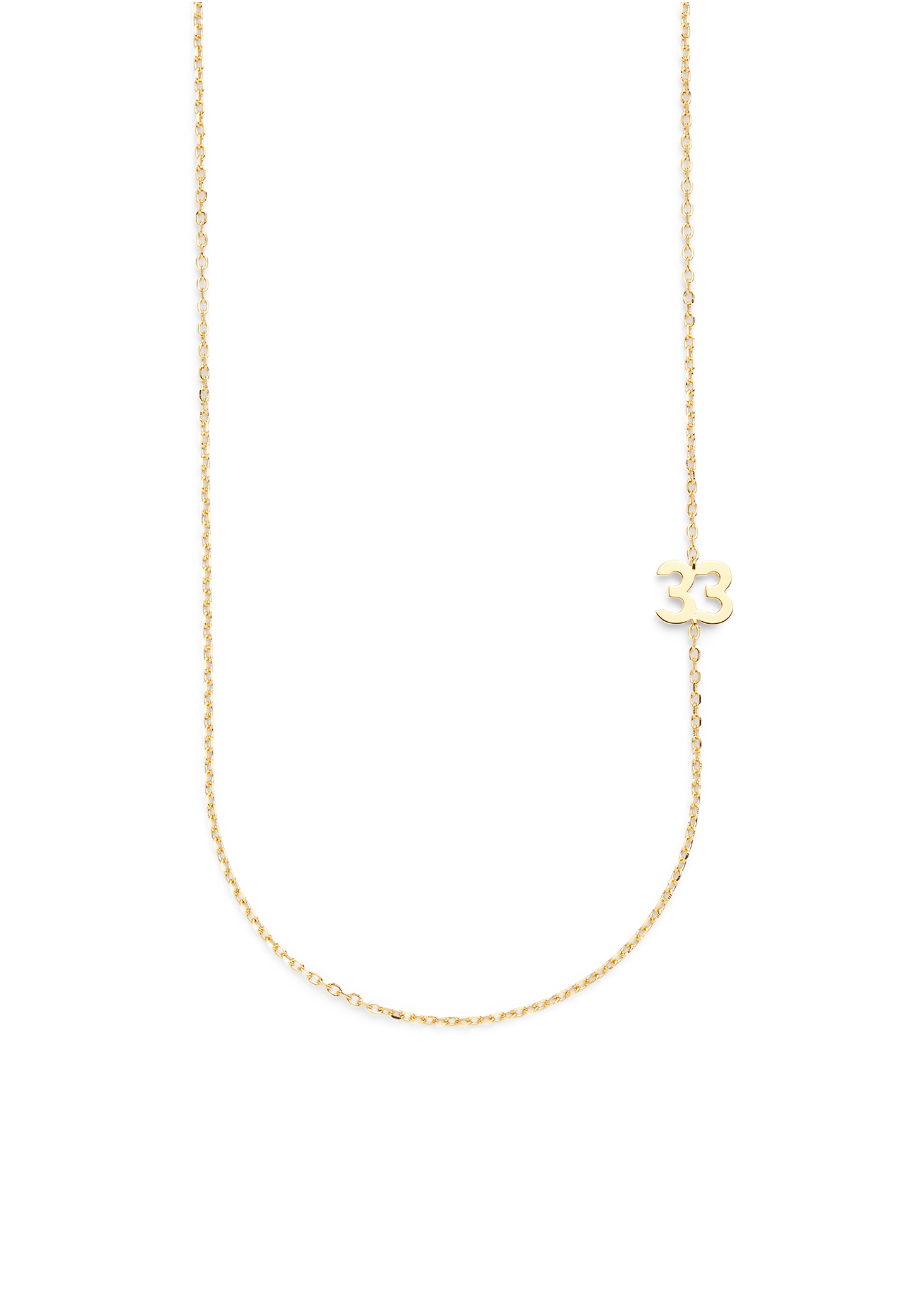 BIG NUMBER NECKLACE PURE 18K GOLD 40L - 33