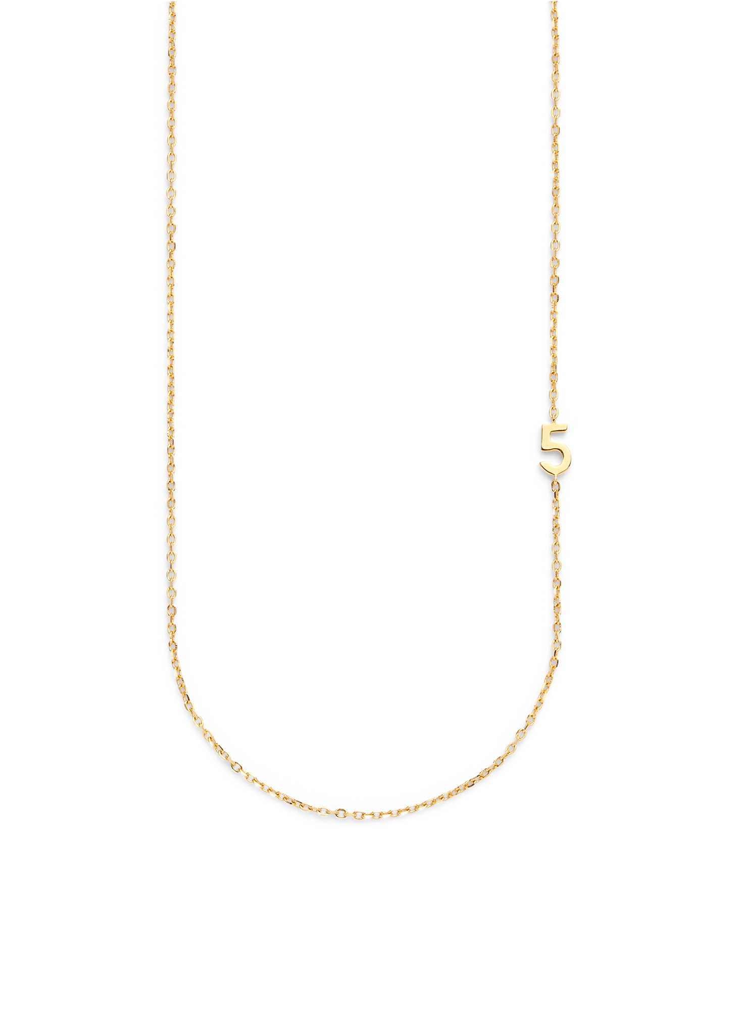 BIG NUMBER NECKLACE PURE 18K GOLD 50L - 5