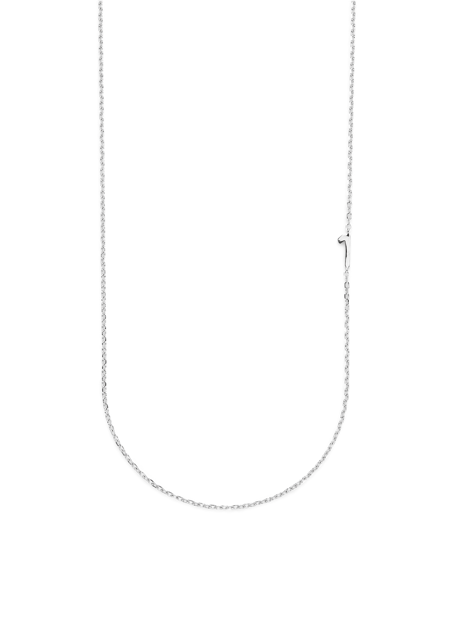 BIG NUMBER NECKLACE SILVER 40L