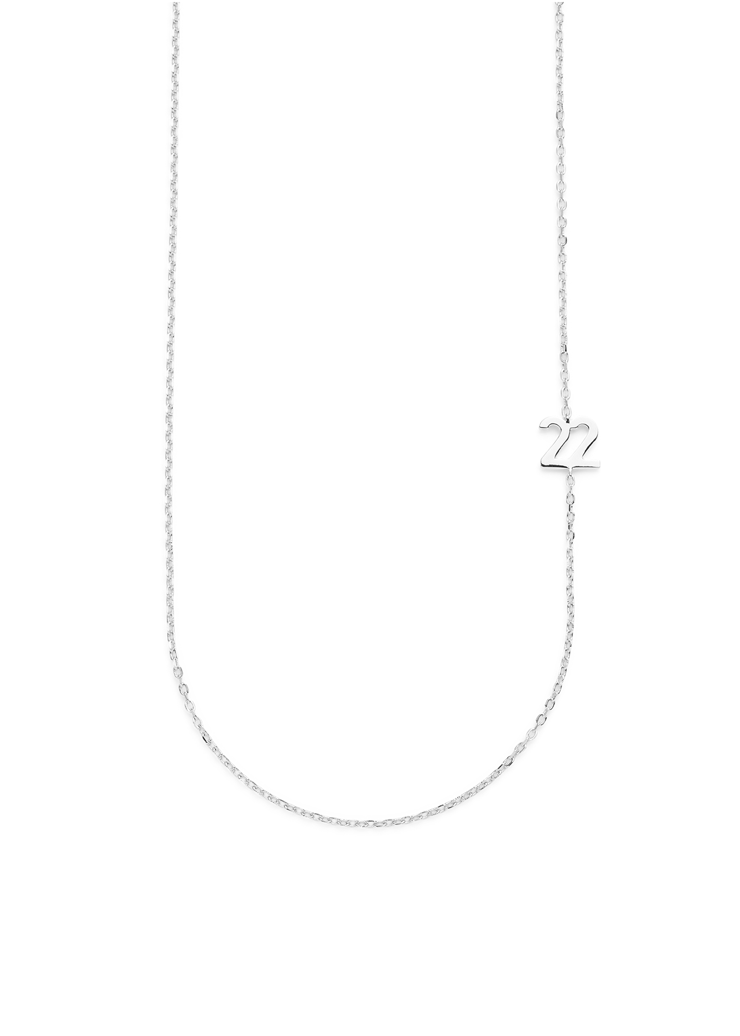 BIG NUMBER NECKLACE SILVER 40L - 22