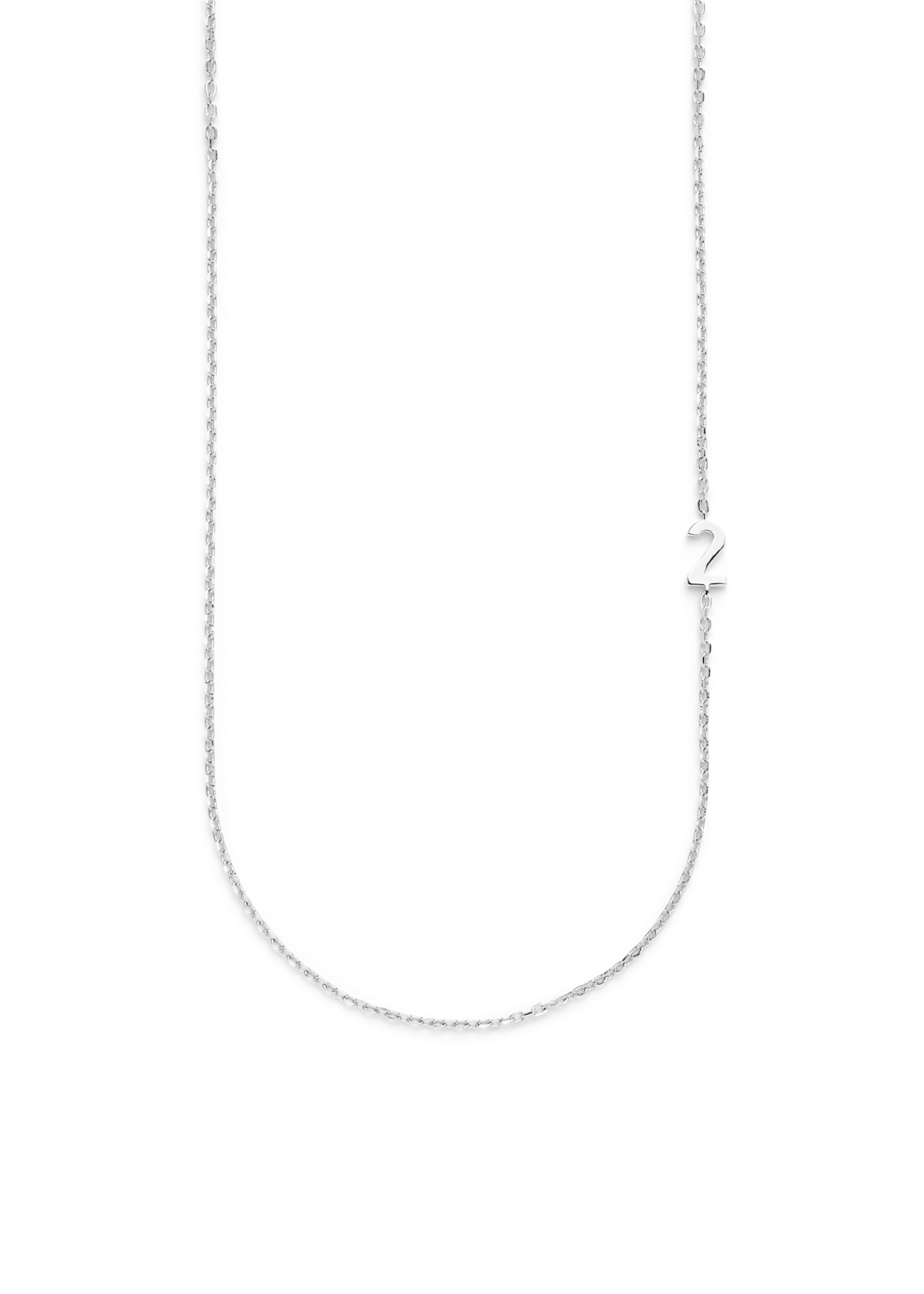 BIG NUMBER NECKLACE SILVER 40L - 2