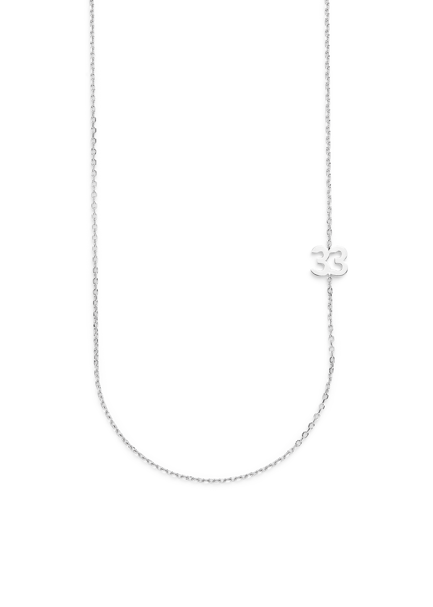 BIG NUMBER NECKLACE SILVER 50L - 33