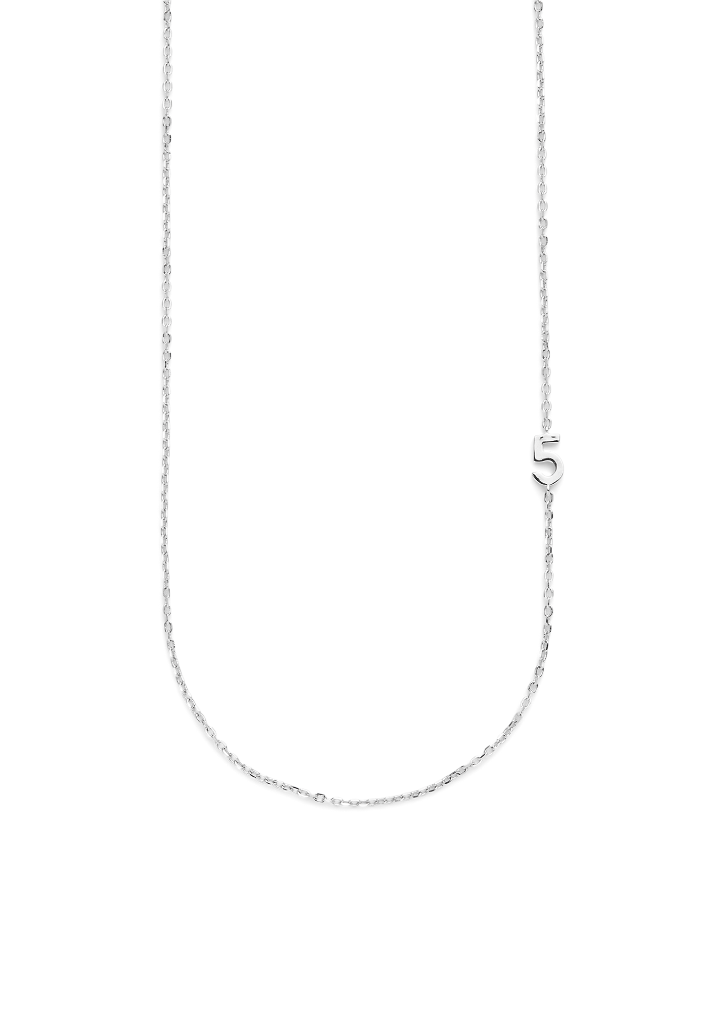 BIG NUMBER NECKLACE SILVER 40L - 5