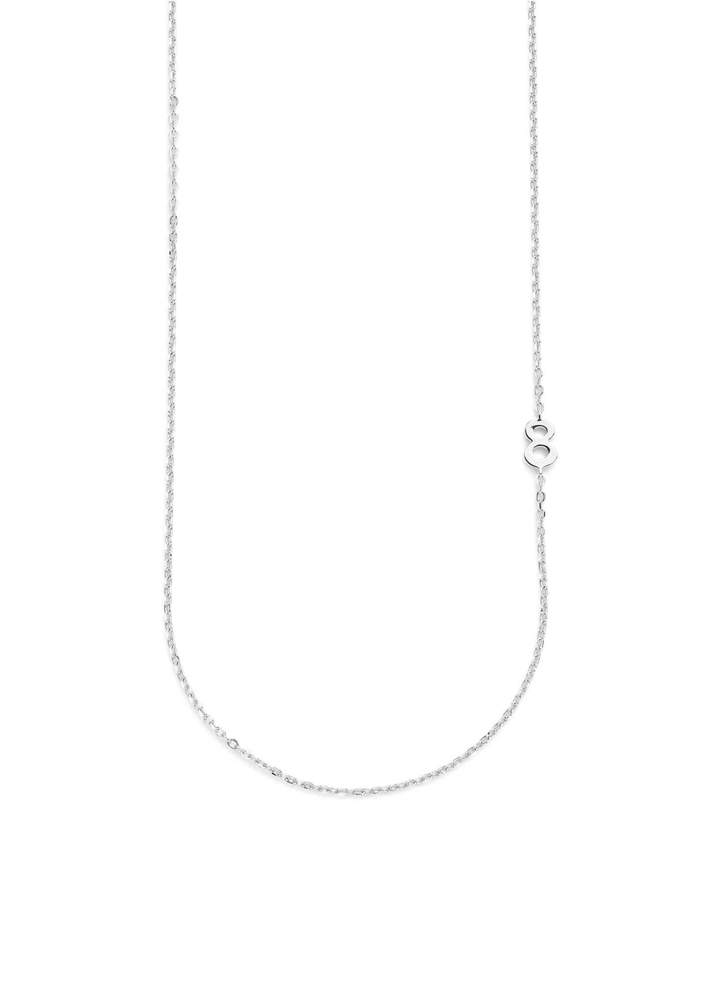 BIG NUMBER NECKLACE SILVER 40L - 8