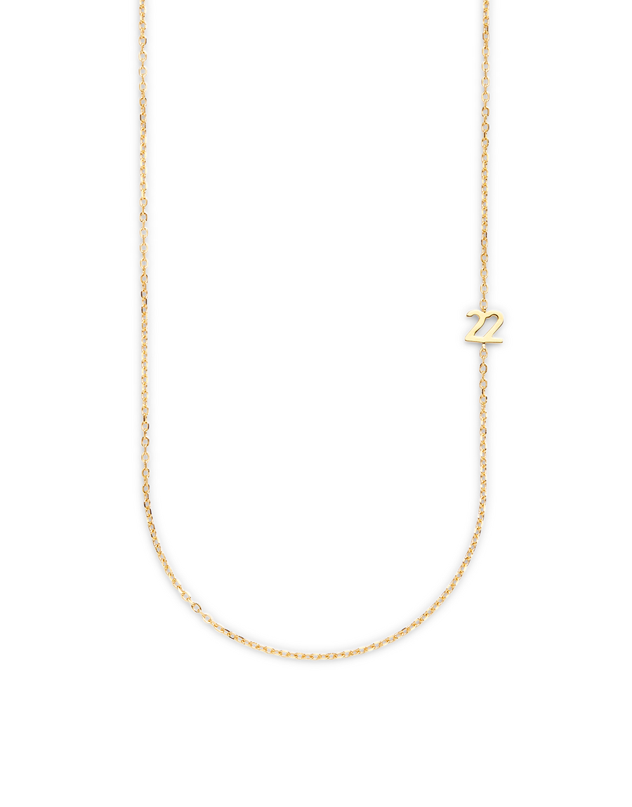 SMALL NUMBER NECKLACE PURE 18K GOLD 40L - 22