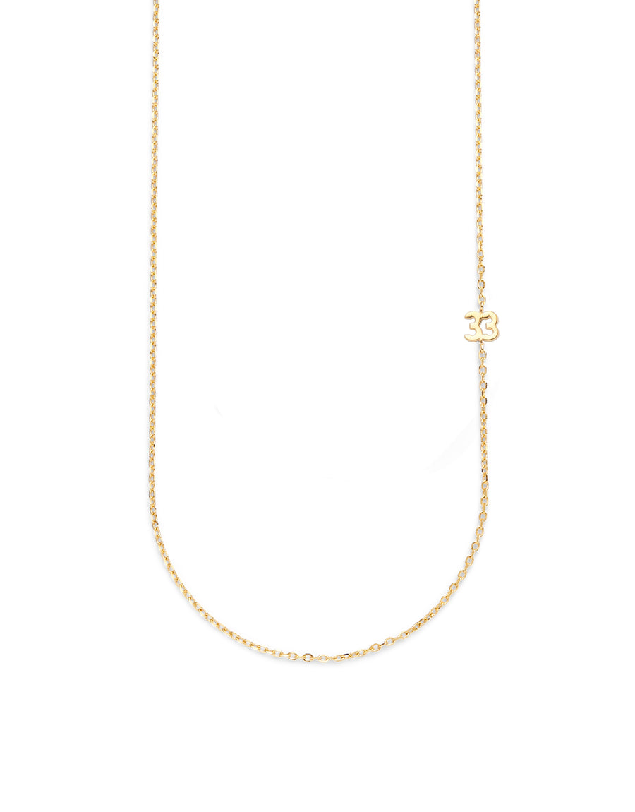 SMALL NUMBER NECKLACE PURE 18K GOLD 40L - 33
