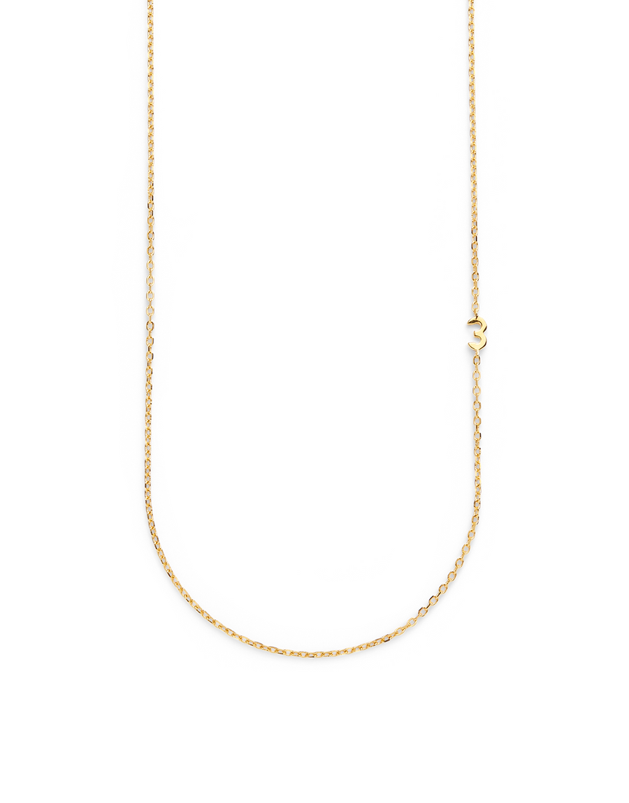 SMALL NUMBER NECKLACE PURE 18K GOLD 40L - 3
