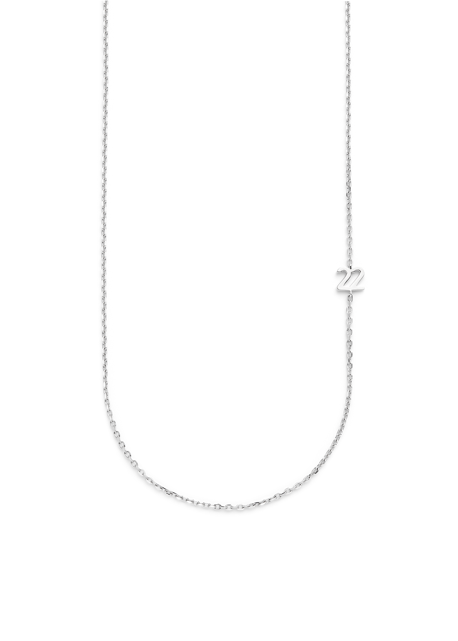 SMALL NUMBER NECKLACE SILVER 40L - 22