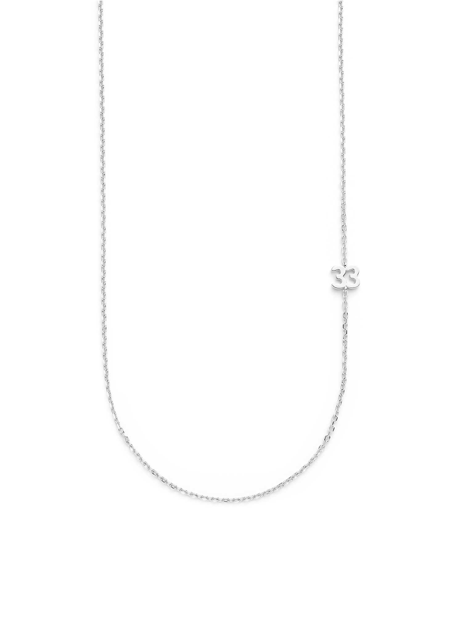 SMALL NUMBER NECKLACE SILVER 40L - 33