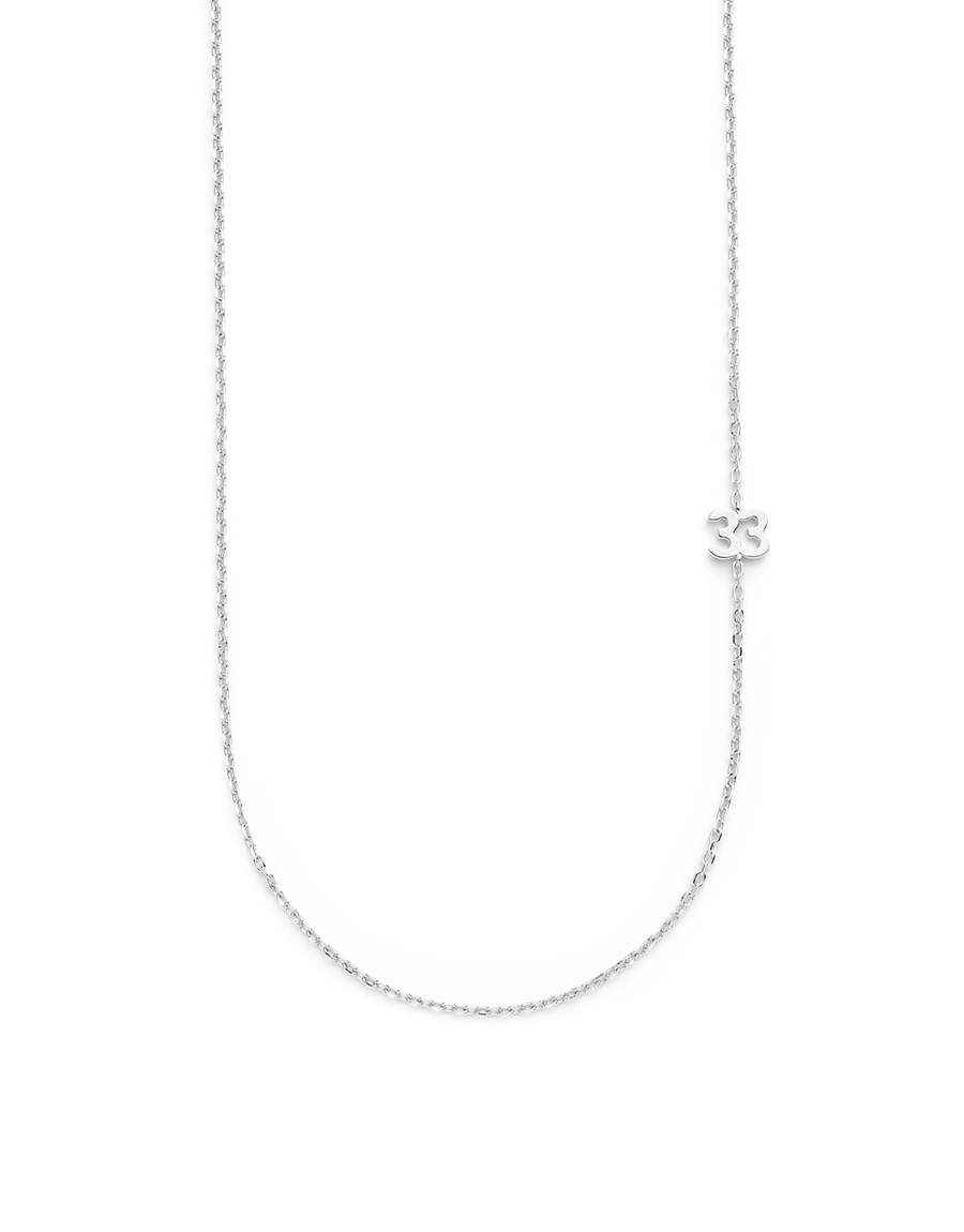 SMALL NUMBER NECKLACE SILVER 50L - 33