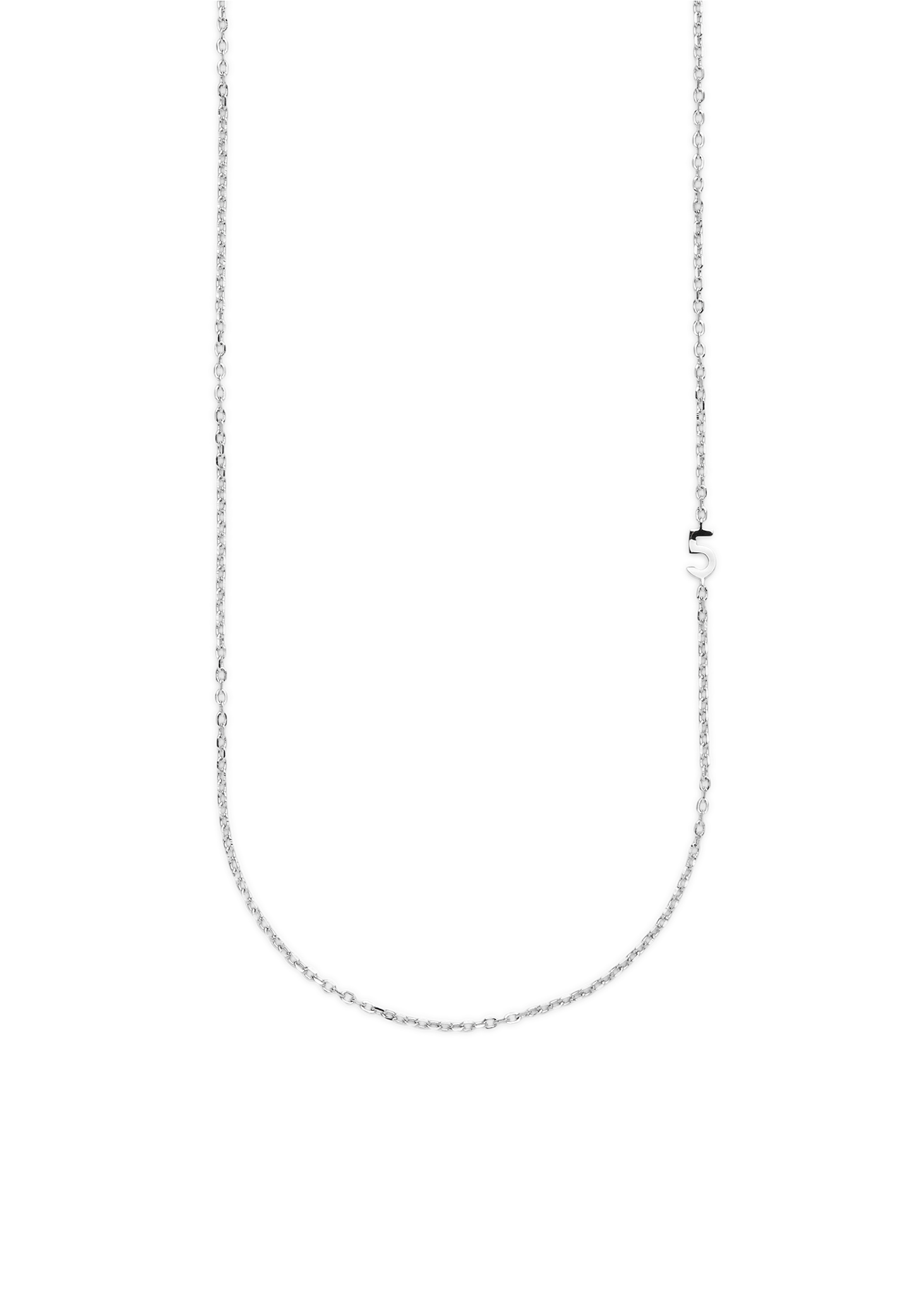 SMALL NUMBER NECKLACE SILVER 40L - 5