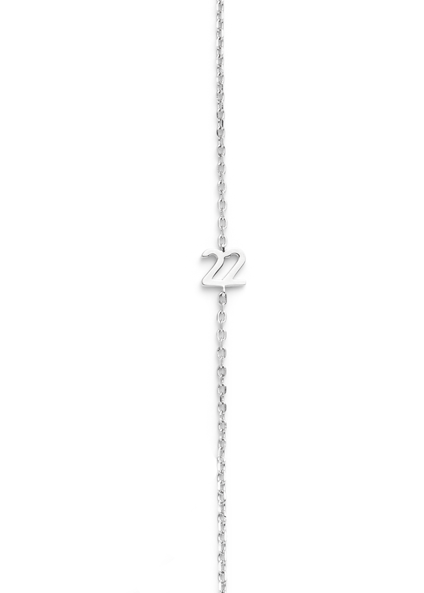 SMALL NUMBER NECKLACE SILVER 40L - 22