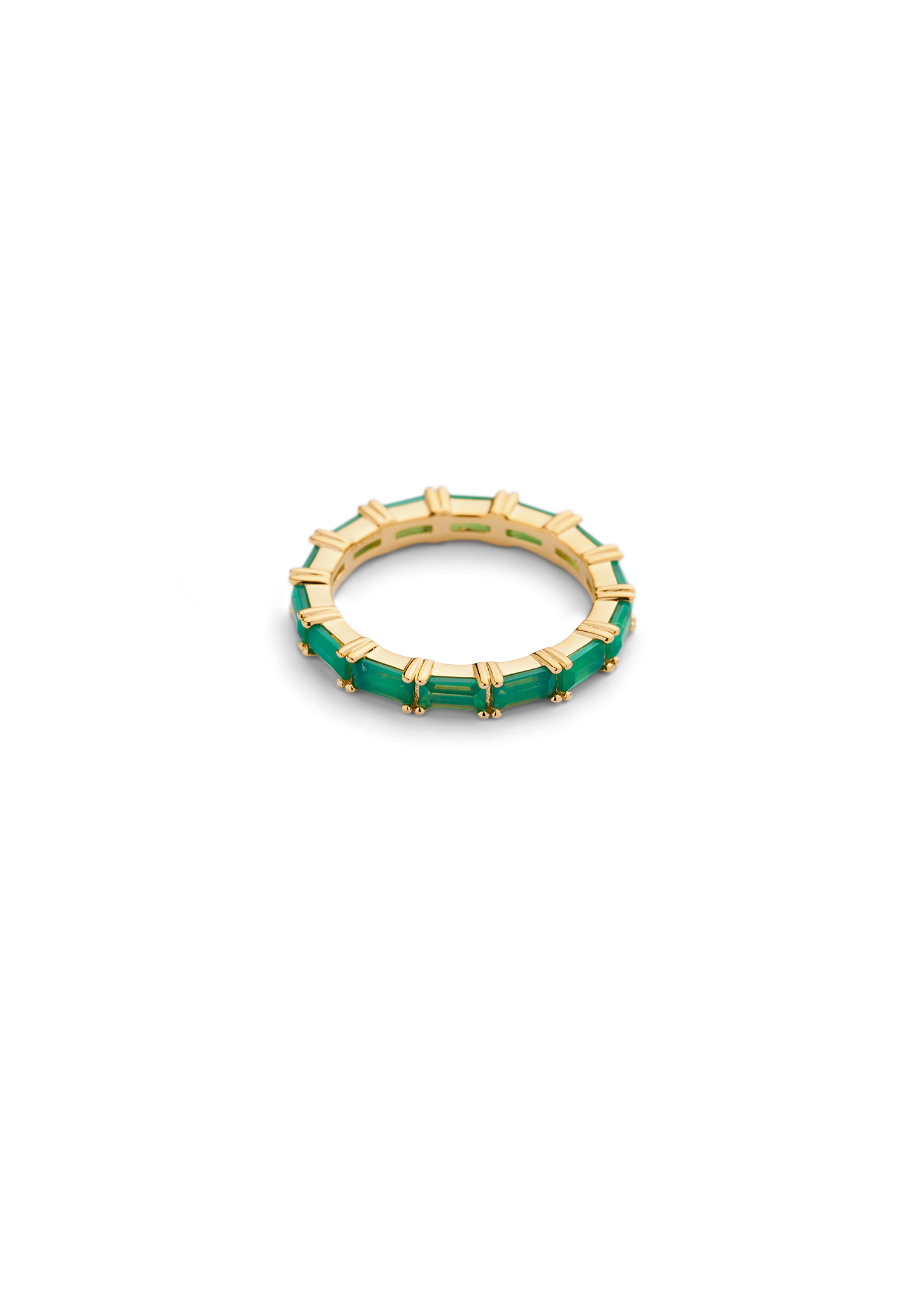 SHIFFER RING GOLD GREEN ONYX