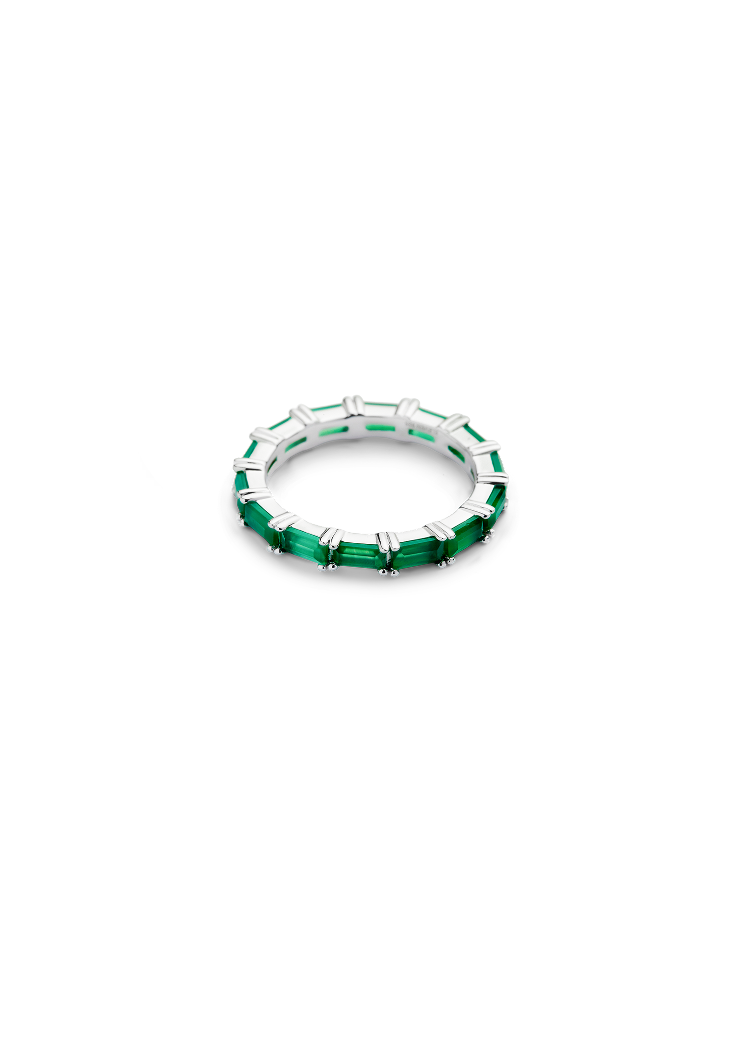 SHIFFER RING SILVER GREEN ONYX