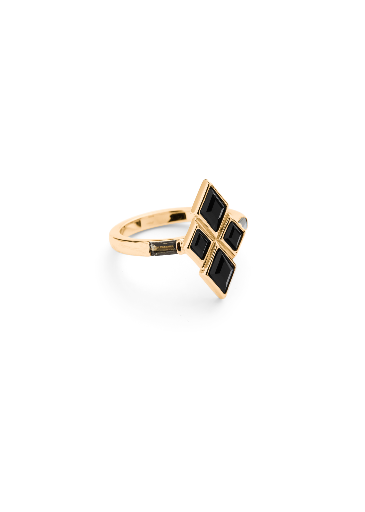 SIGNATURE RING GOLD BLACK OBSIDIAN