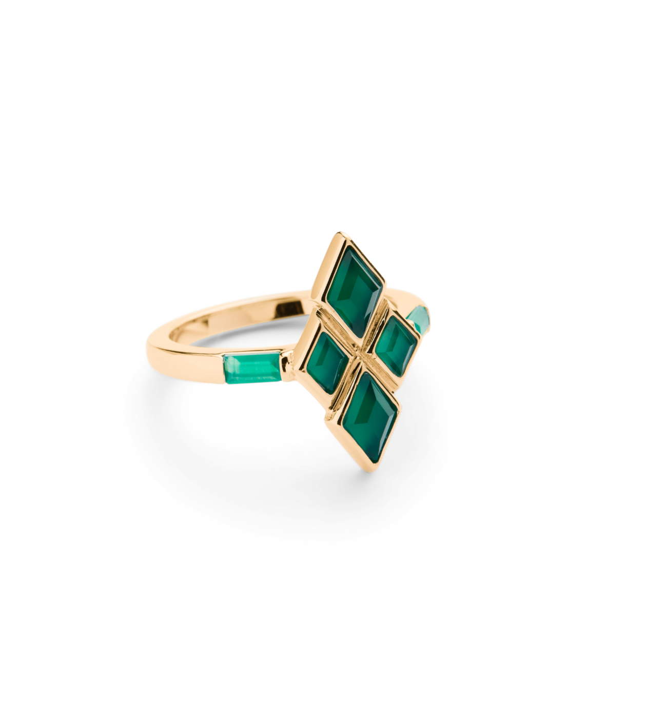 SIGNATURE RING GOLD GREEN ONYX