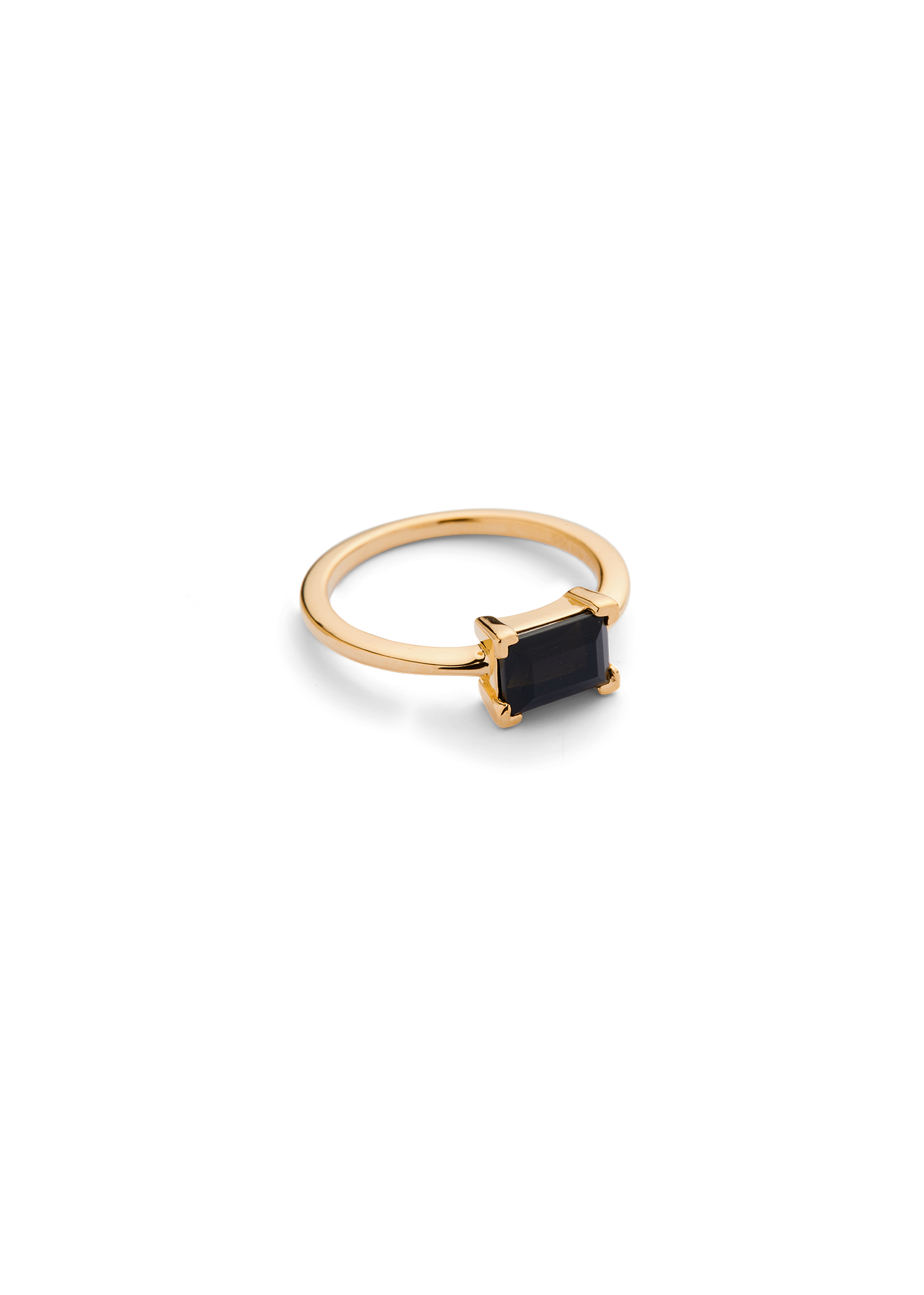 ZIP RING GOLD BLACK OBSIDIAN