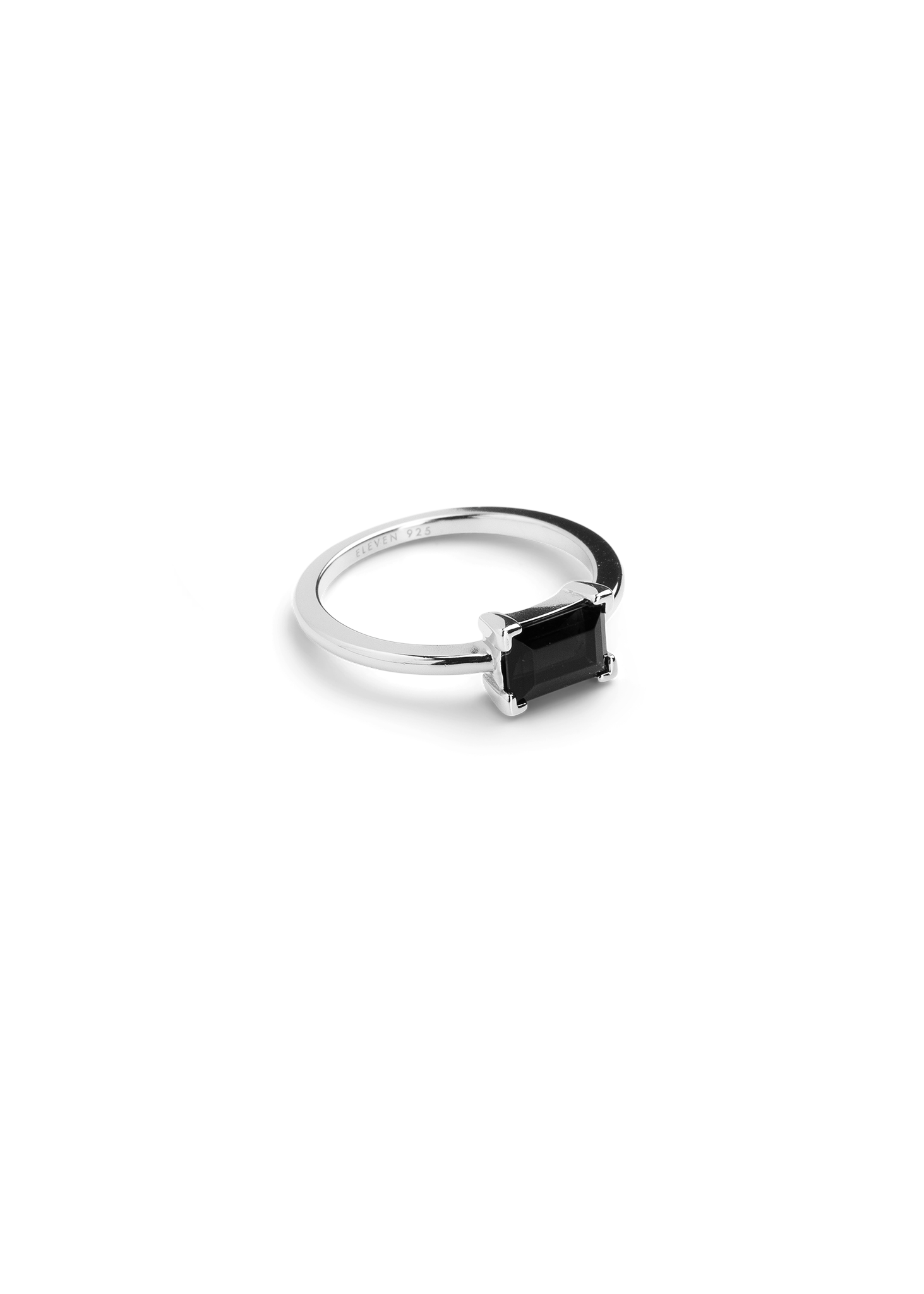 ZIP RING SILVER BLACK OBSIDIAN