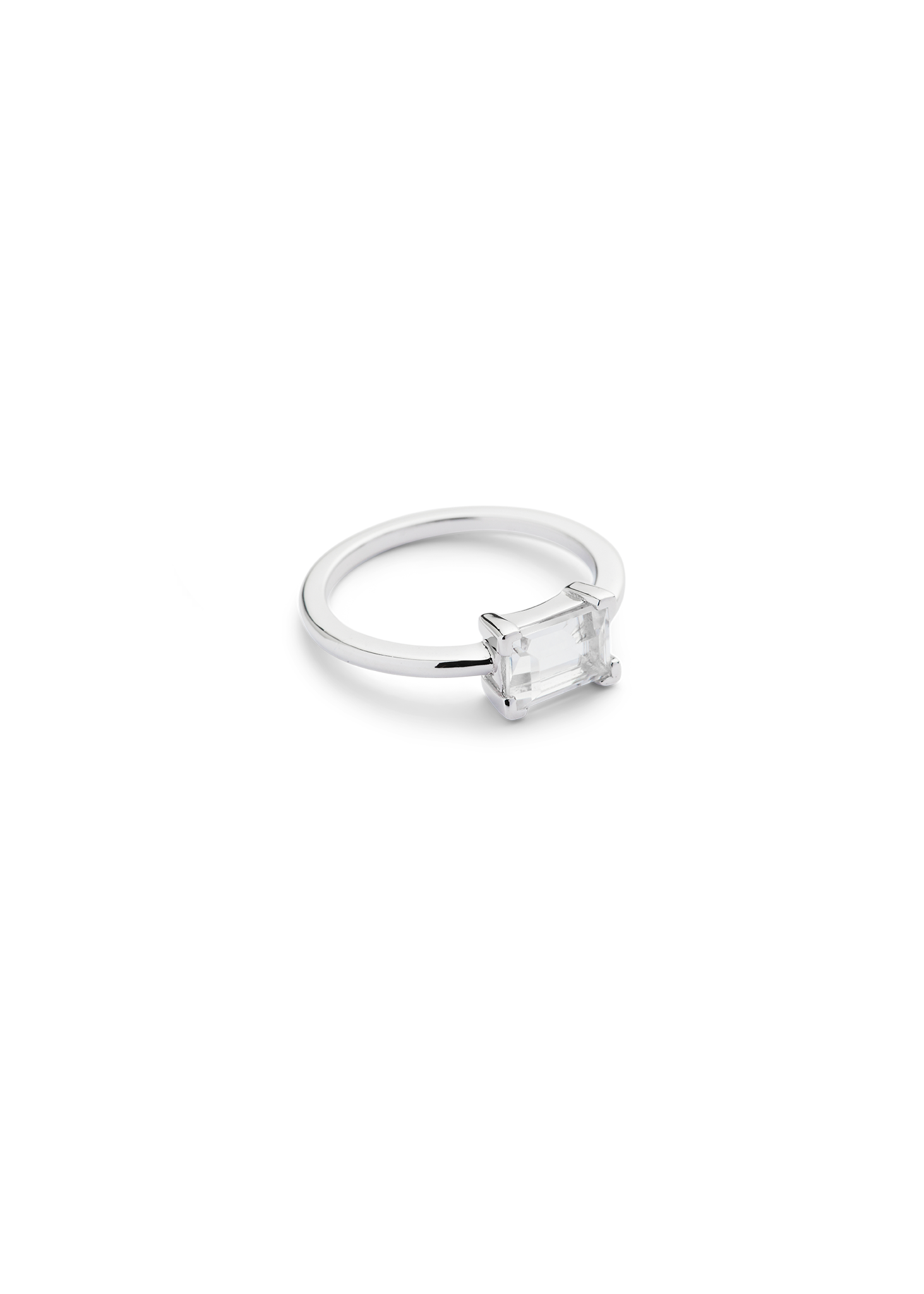 ZIP RING SILVER CLEAR QUARTZ