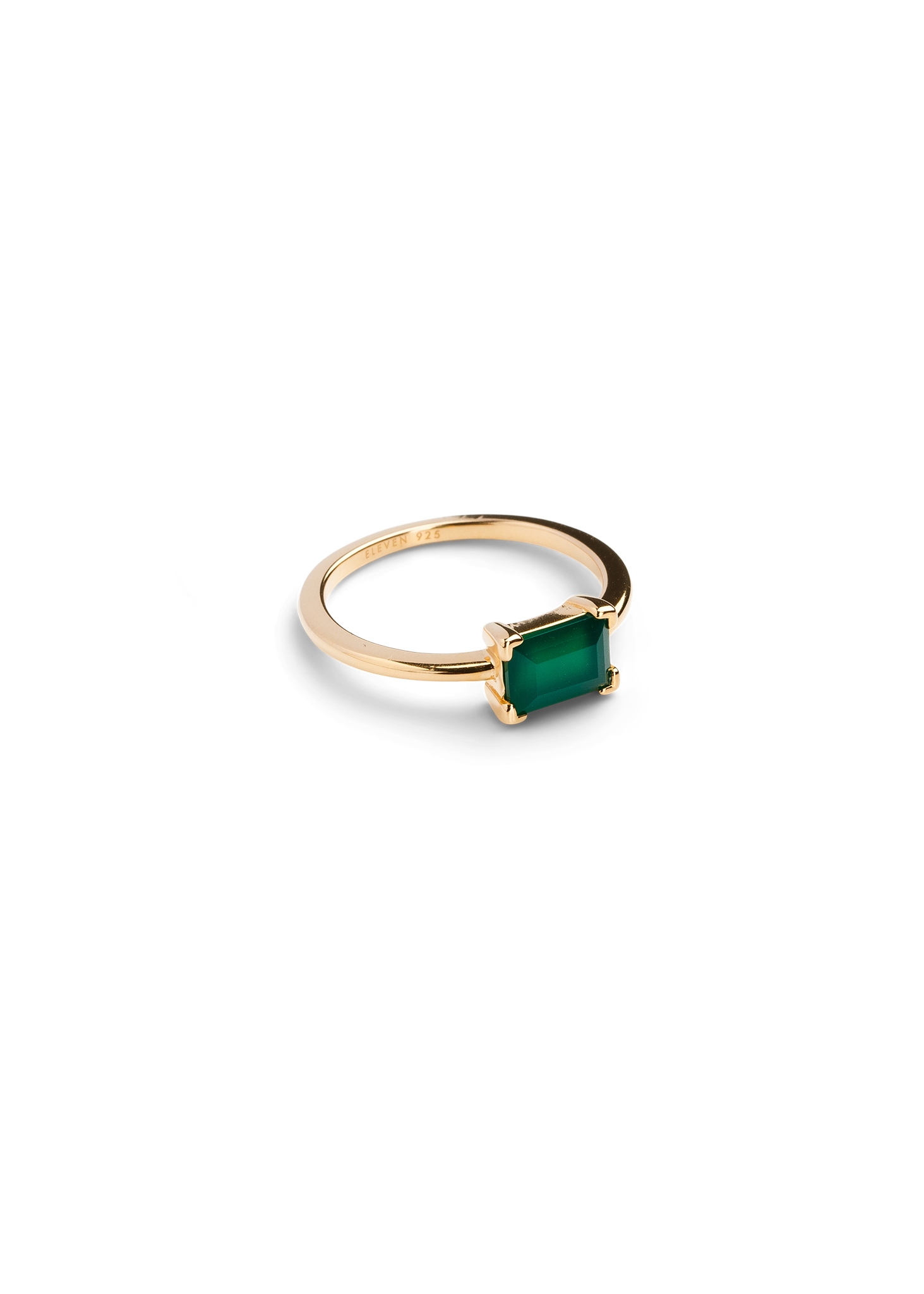 ZIP RING GOLD GREEN ONYX