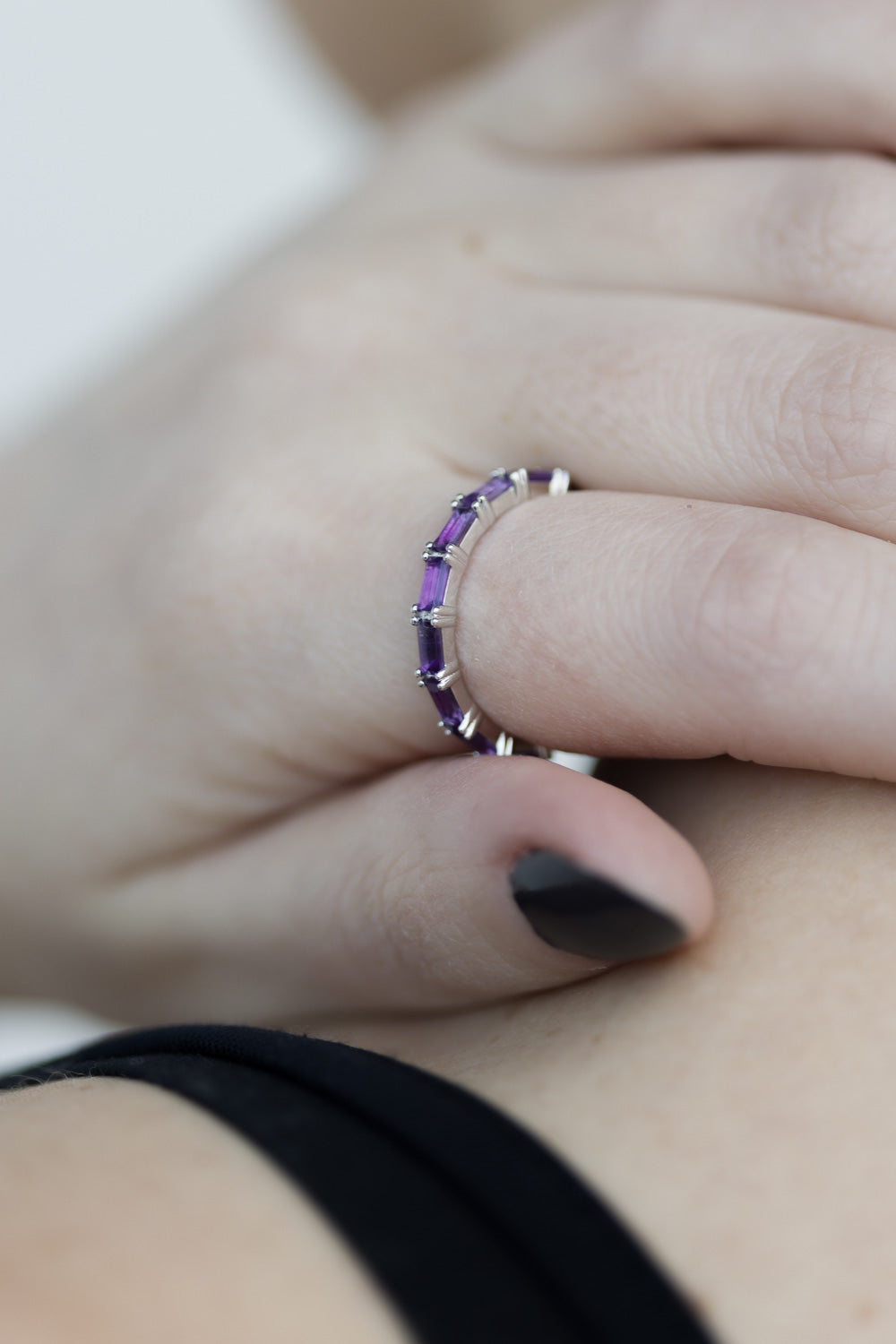 SHIFFER RING SILVER AMETHYST