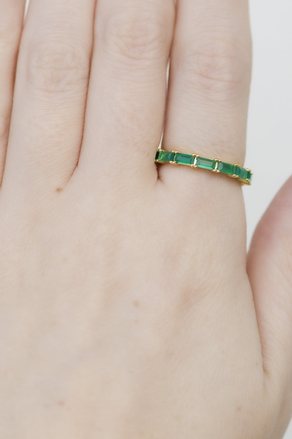 SHIFFER RING GOLD GREEN ONYX