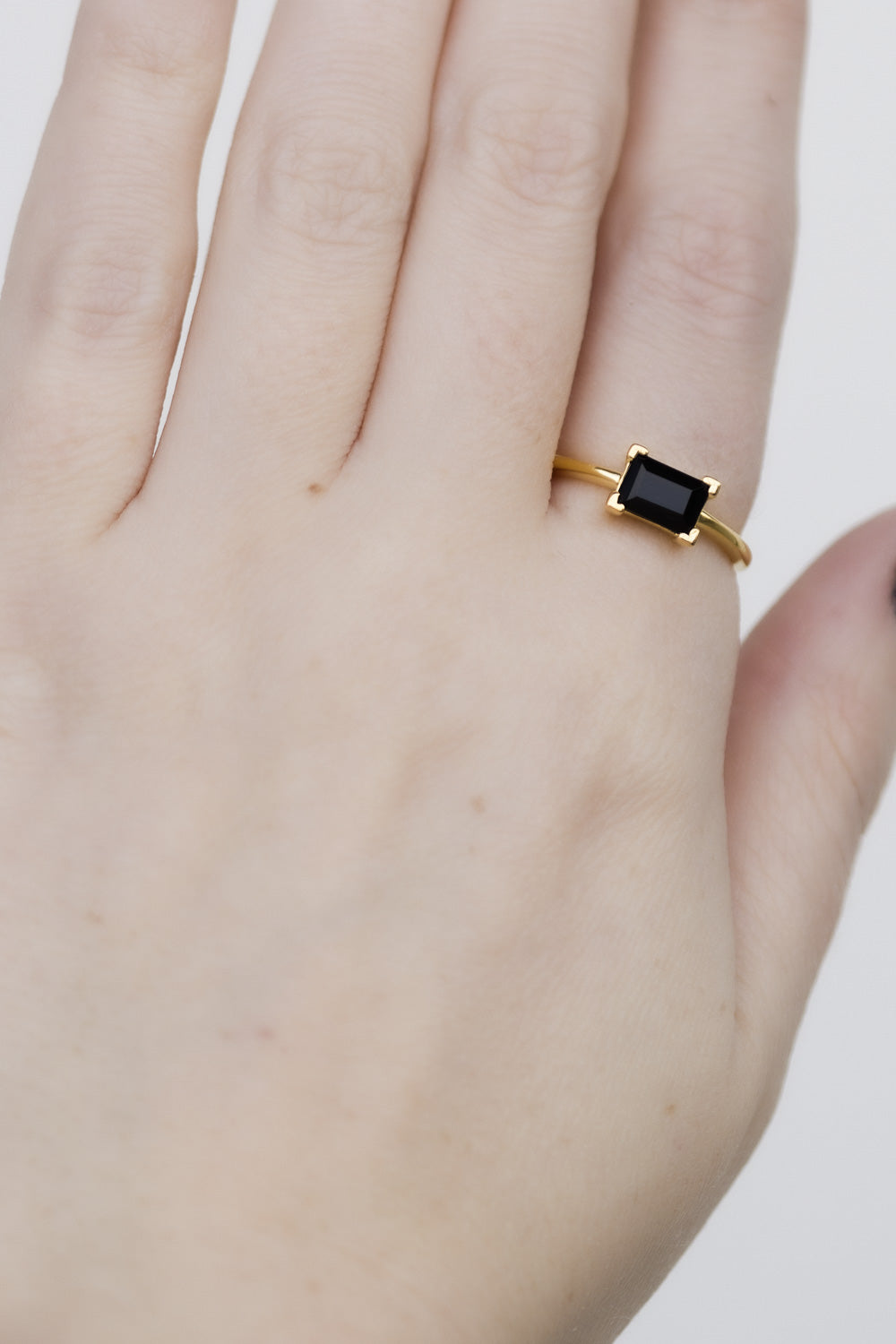 ZIP RING GOLD BLACK OBSIDIAN