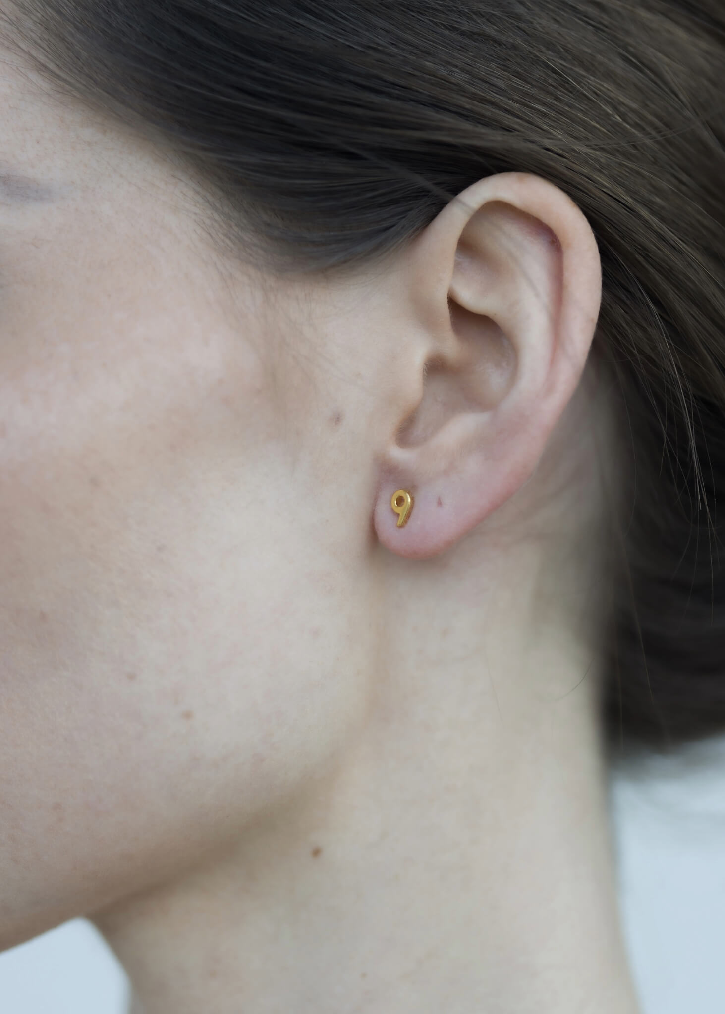 SMALL NUMBER STUDS PURE 18K GOLD - 3